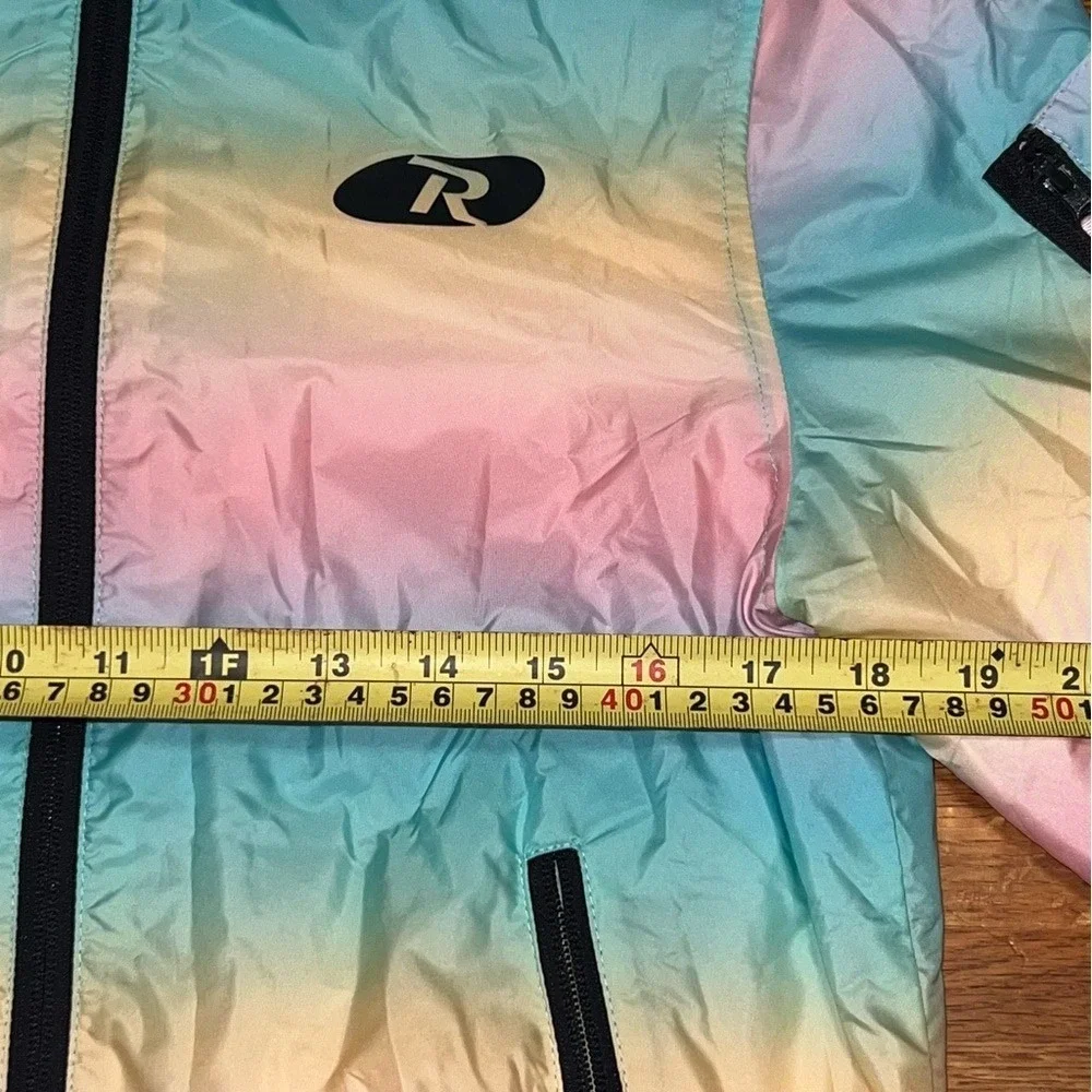 Rokka &‎ Rolla Youth XL Rainbow Sherbet Lightweight Hooded Windbreaker Jacket